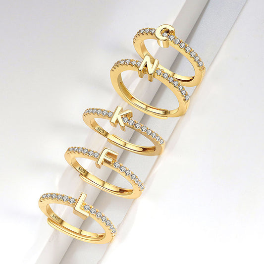 S925 Sterling Silver New Style Micro-inlaid Letters Ring - The Number 1 Things