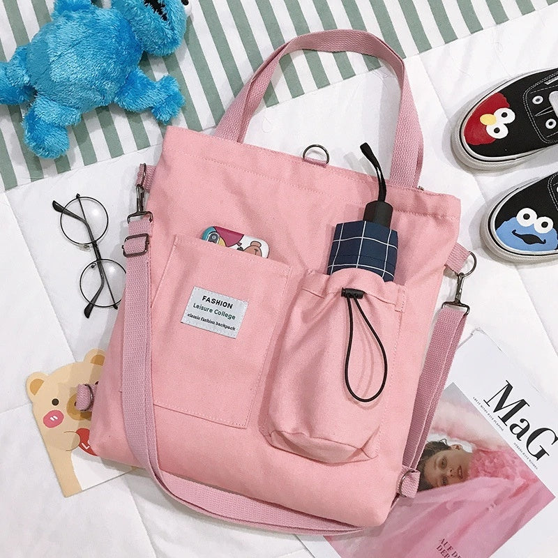 Harajuku Canvas Bags Students Handbag With Pockets Preppy Buckpack Shoulder Bag For Women - The Number 1 Things