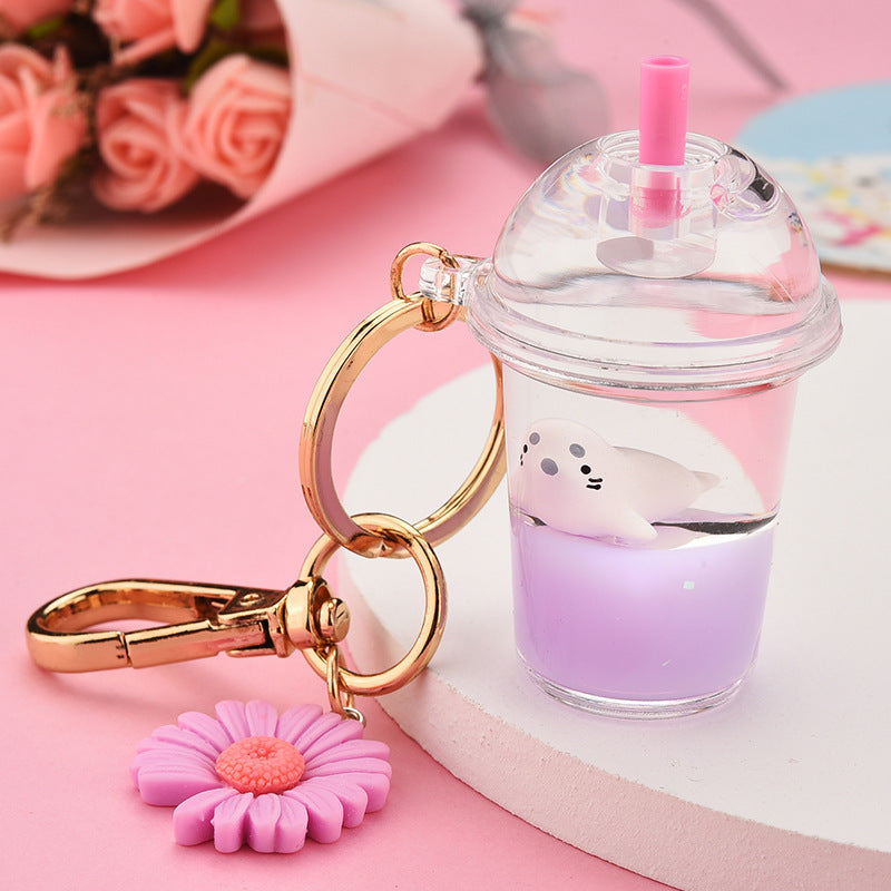 Acrylic Milk Bottle Simulation Milk Tea Cup Keychain - The Number 1 Things