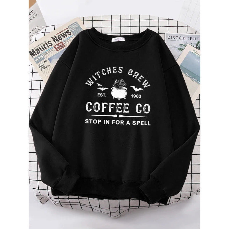 Witches Make Coffee Straight Letter Hoodie Letter Print - The Number 1 Things
