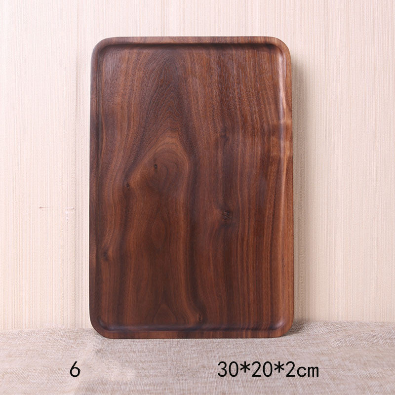 Japanese Style Wooden Black Walnut Rectangular Dinner Plate - The Number 1 Things