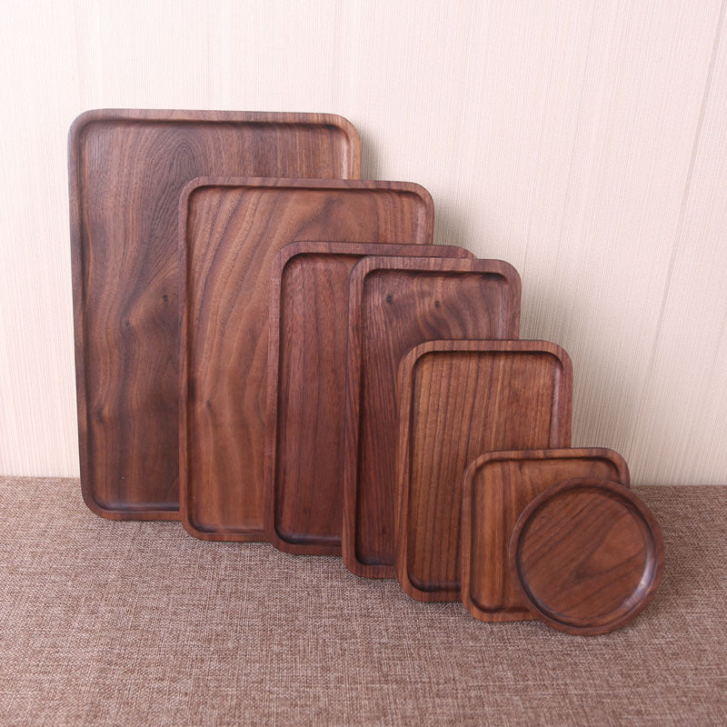 Japanese Style Wooden Black Walnut Rectangular Dinner Plate - The Number 1 Things