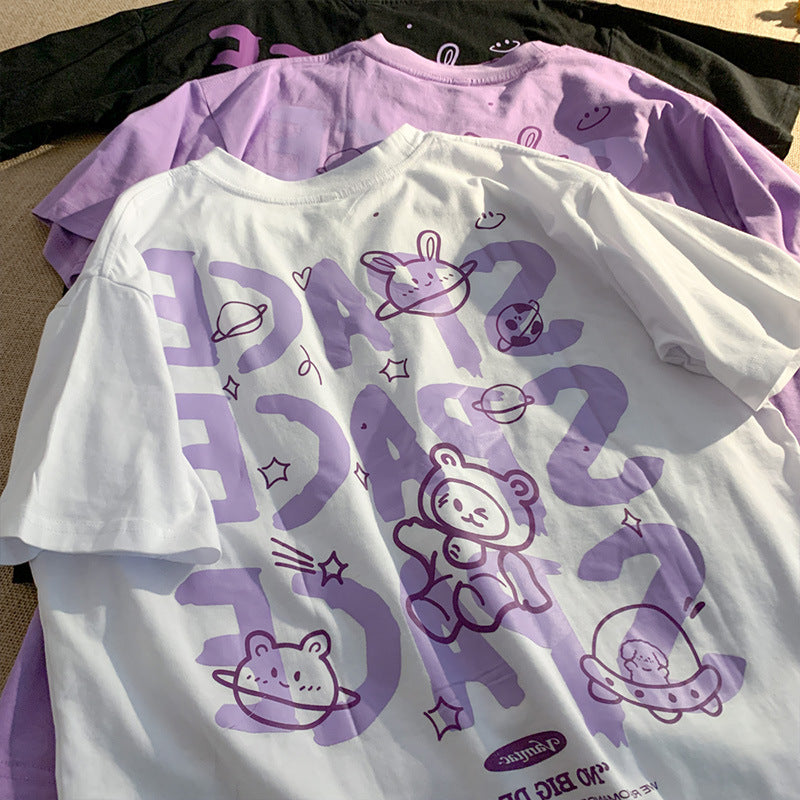 New Letter Print Short-sleeved T-shirt - The Number 1 Things