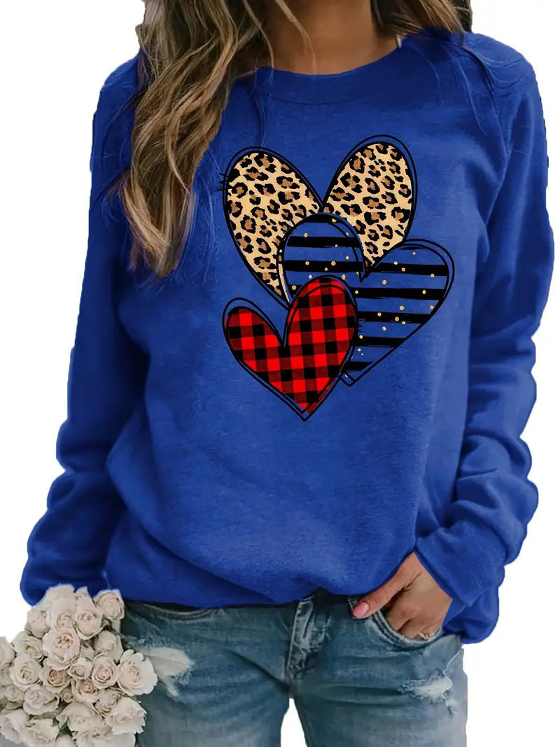 Women's Printed Long Sleeve Crew Neck Sweater - The Number 1 Things