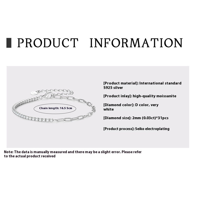 Moissanite Full Diamond High-grade S925 Sterling Silver Bracelet For Women - The Number 1 Things
