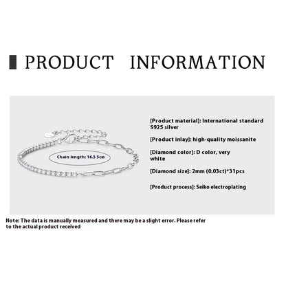 Moissanite Full Diamond High-grade S925 Sterling Silver Bracelet For Women - The Number 1 Things
