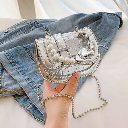 New Laser Pearl Tote Saddle Girl Mini - The Number 1 Things