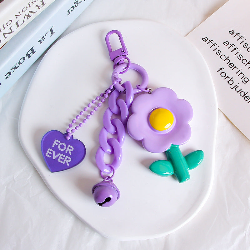 Resin Flower Key Ring Girl Heart Hanging Ornament - The Number 1 Things