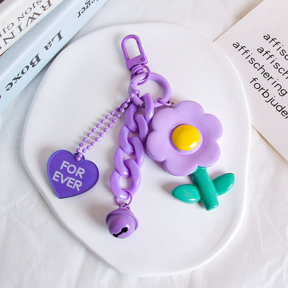Resin Flower Key Ring Girl Heart Hanging Ornament - The Number 1 Things