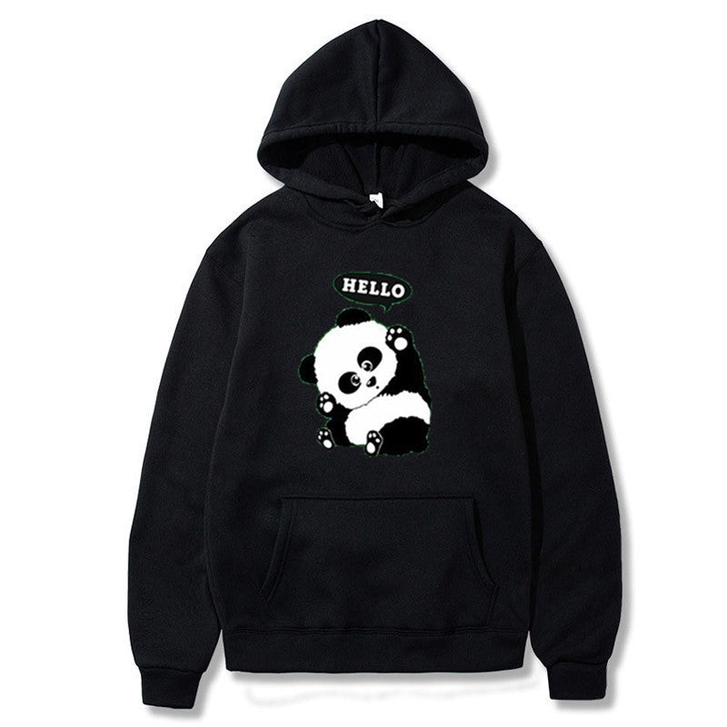 Panda Funny Pattern Case Printed Long-sleeved Hooded Sweater