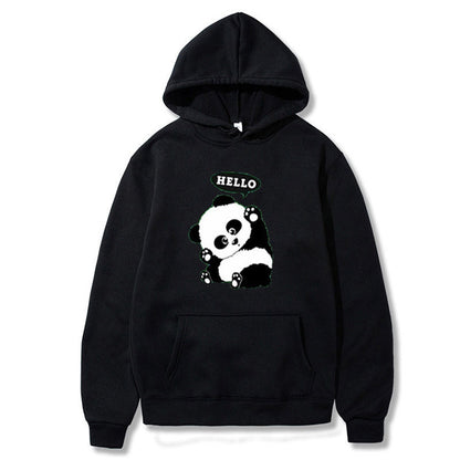 Panda Funny Pattern Case Printed Long-sleeved Hooded Sweater