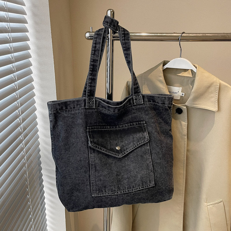 Denim Shoulder Bag Large Capacity Shopping Bag Tote Bag - The Number 1 Things