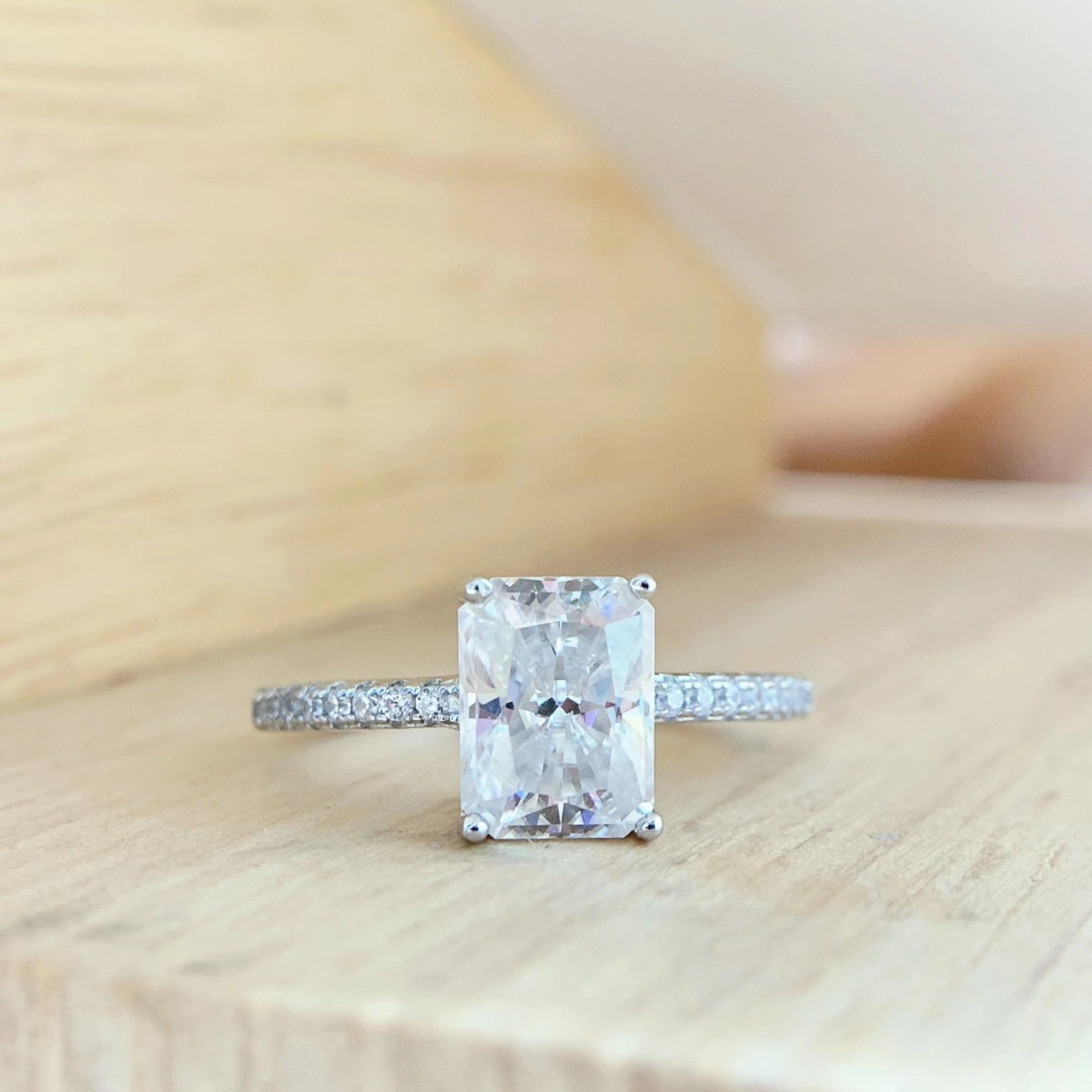 S925 Sterling Silver Moissanite High Fixed 2 Karat Rectangular - The Number 1 Things