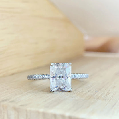 S925 Sterling Silver Moissanite High Fixed 2 Karat Rectangular - The Number 1 Things