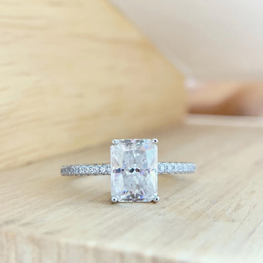 S925 Sterling Silver Moissanite High Fixed 2 Karat Rectangular - The Number 1 Things