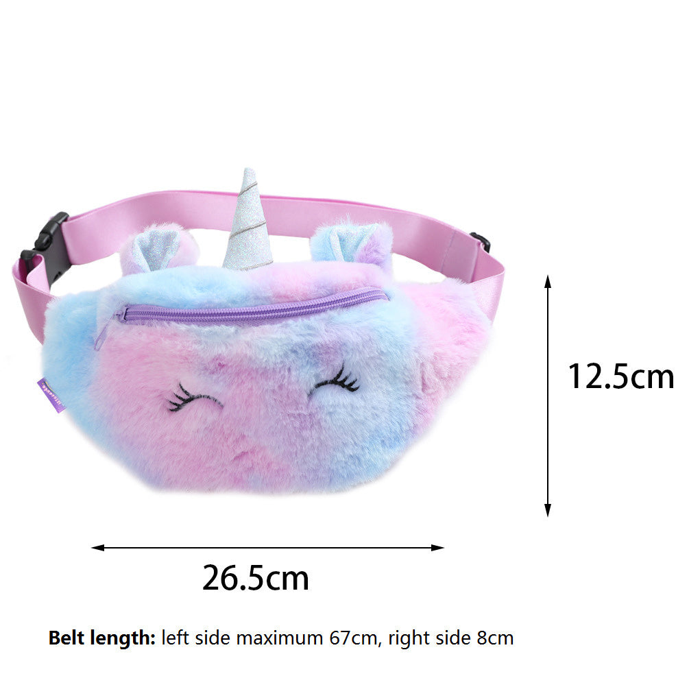 Cartoon Plush Shoulder Bag Little Girl Cute Big Eyes Waist Bag Kindergarten Children Messenger Bag Chest Bag - The Number 1 Things