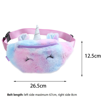 Cartoon Plush Shoulder Bag Little Girl Cute Big Eyes Waist Bag Kindergarten Children Messenger Bag Chest Bag - The Number 1 Things