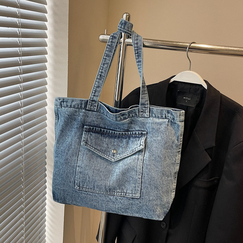 Denim Shoulder Bag Large Capacity Shopping Bag Tote Bag - The Number 1 Things