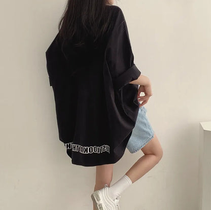 Mid-length Cotton Short-sleeved T-shirt For Women Summer