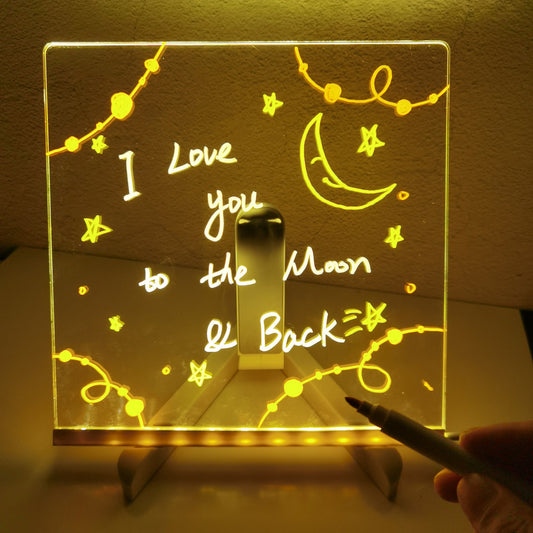 Acrylic DIY Note Board LED Night Light Creative Message Board Holiday Lamp With 7Pens USB LED Desk Lamp Note Daily Moment Painting Lamp - The Number 1 Things