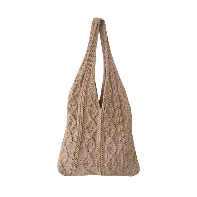 Portable Retro Hollow Knitted Woolen Yarn Bag Shoulder Tote Bag - The Number 1 Things