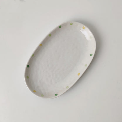 Dot Ceramic Plate Set Small Breakfast Plate Dessert Plate Flavor Plate Oval Plate - The Number 1 Things