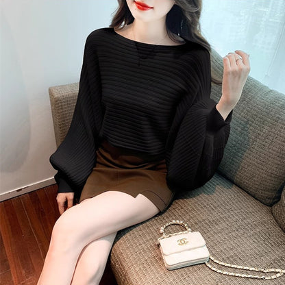 Lantern Sleeve Sweater Underwear Off-shoulder Collar - The Number 1 Things
