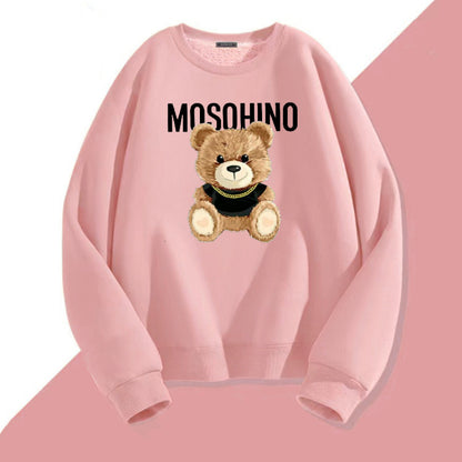 Bear Printed All-matching Couple's Tops