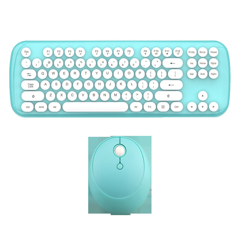 Cute Wireless Keyboard And Mouse Set In Soft Color Options