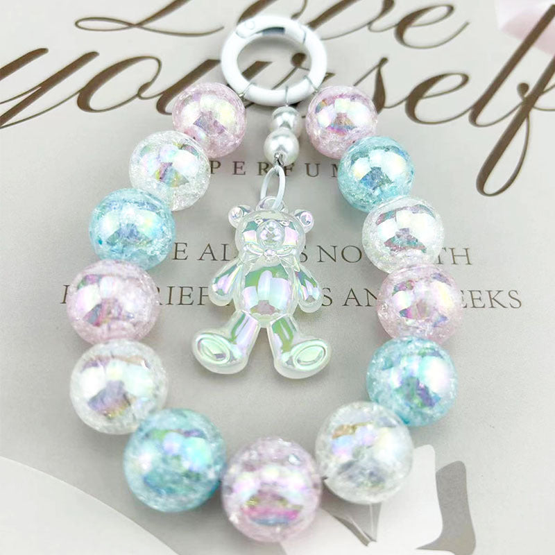 Burst Beads Luminous Bear Pendant Mobile Phone Charm - The Number 1 Things