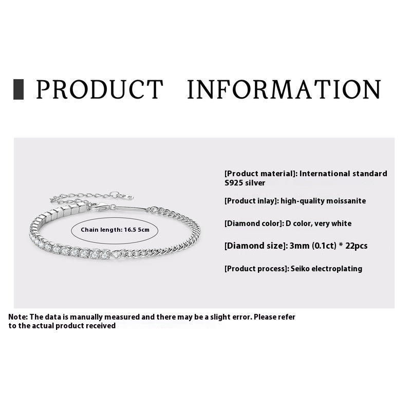 Moissanite Full Diamond High-grade S925 Sterling Silver Bracelet For Women - The Number 1 Things