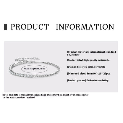 Moissanite Full Diamond High-grade S925 Sterling Silver Bracelet For Women - The Number 1 Things