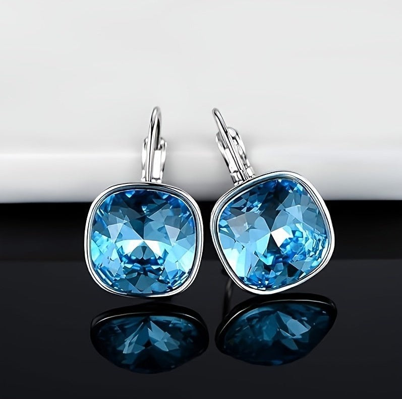 18K White Gold Crystal Plated Hypoallergenic Pendant Earrings For Women's Jewelry - The Number 1 Things