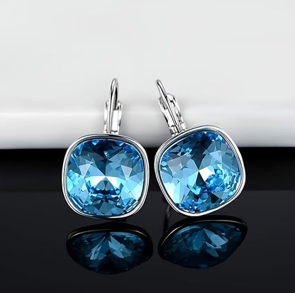18K White Gold Crystal Plated Hypoallergenic Pendant Earrings For Women's Jewelry - The Number 1 Things