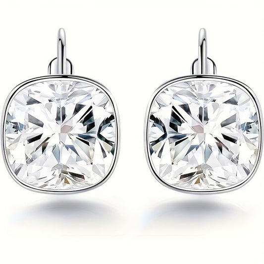 18K White Gold Crystal Plated Hypoallergenic Pendant Earrings For Women's Jewelry - The Number 1 Things