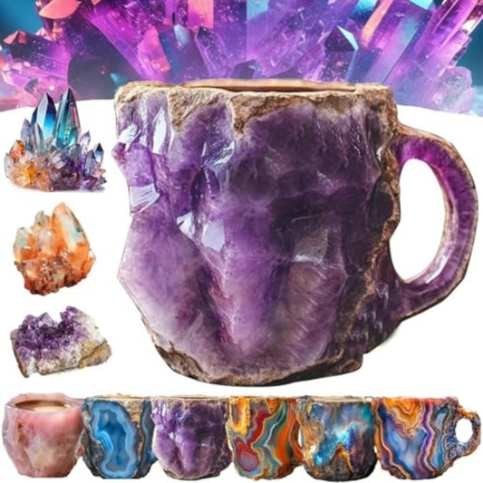 Mineral Crystal Coffee Mugs Resin Crystal Cups For Home Decor Showpieces