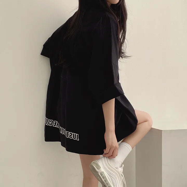 Mid-length Cotton Short-sleeved T-shirt For Women Summer