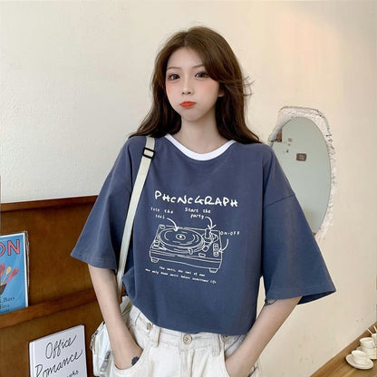 Japanese Style Girlish Style Cotton Short Sleeve T-shirt Women's New - The Number 1 Things