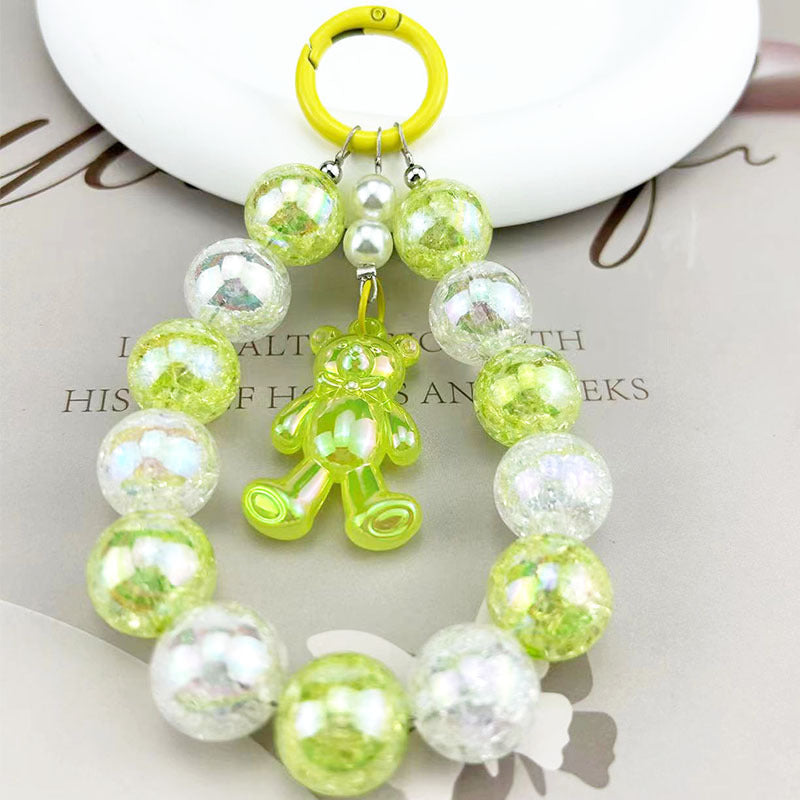 Burst Beads Luminous Bear Pendant Mobile Phone Charm - The Number 1 Things