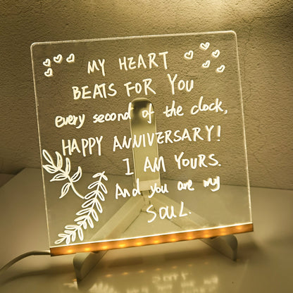 Acrylic DIY Note Board LED Night Light Creative Message Board Holiday Lamp With 7Pens USB LED Desk Lamp Note Daily Moment Painting Lamp - The Number 1 Things