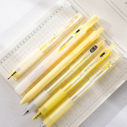 Solid Color Pressing Pen Simple Cream Gel Pen Set