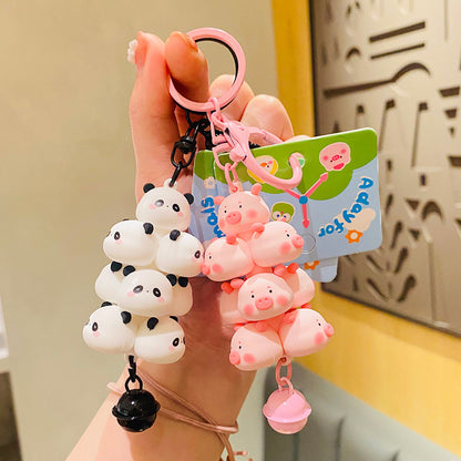Creative Cute Pet Stacked Pig Doll Keychain Pendant - The Number 1 Things