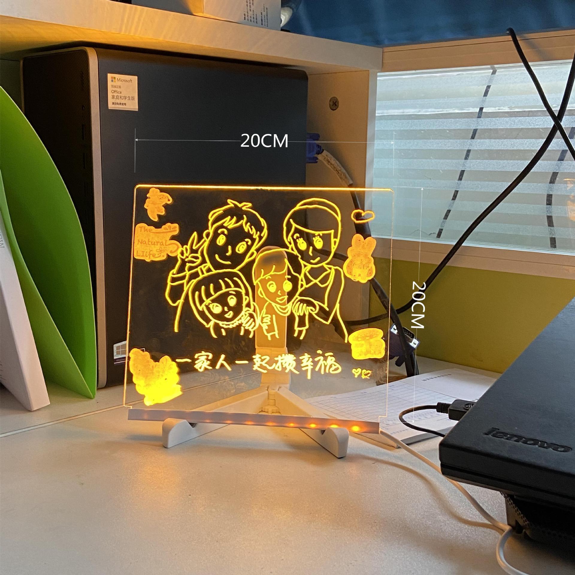 Acrylic DIY Note Board LED Night Light Creative Message Board Holiday Lamp With 7Pens USB LED Desk Lamp Note Daily Moment Painting Lamp - The Number 1 Things