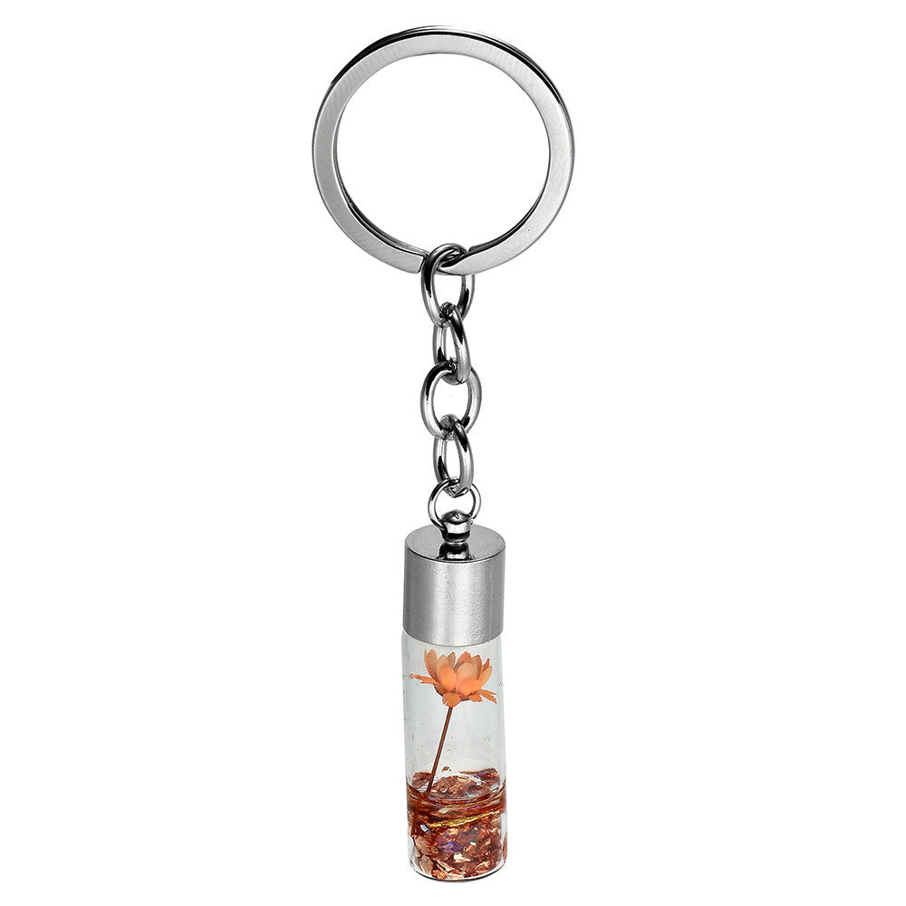 Plant Dried Flower Glass Bottle Pendant Keychain - The Number 1 Things