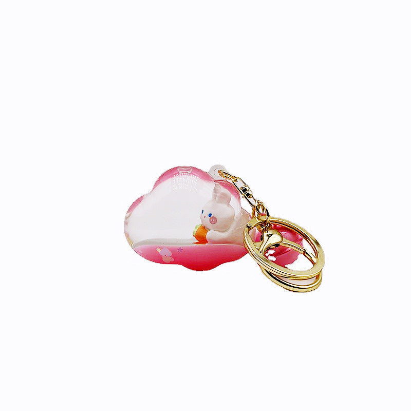 Liquid Quicksand Bottle Turnip Rabbit Key Chain - The Number 1 Things