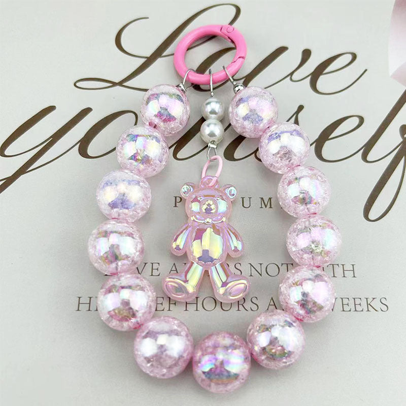 Burst Beads Luminous Bear Pendant Mobile Phone Charm - The Number 1 Things