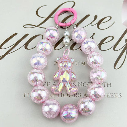 Burst Beads Luminous Bear Pendant Mobile Phone Charm - The Number 1 Things
