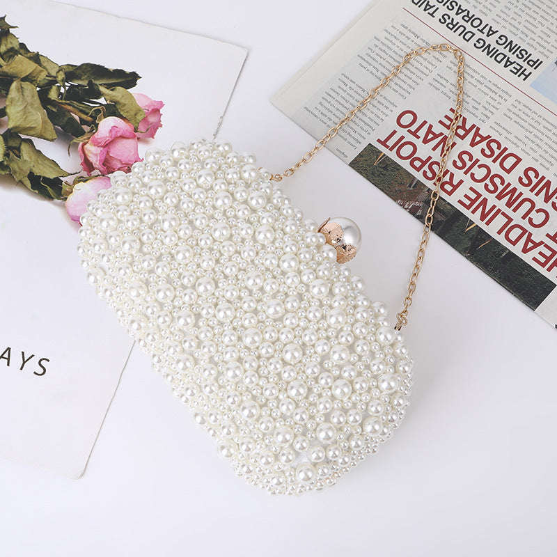 Women's Pearl Dinner Bag Soft Surface Lock Clutch - The Number 1 Things