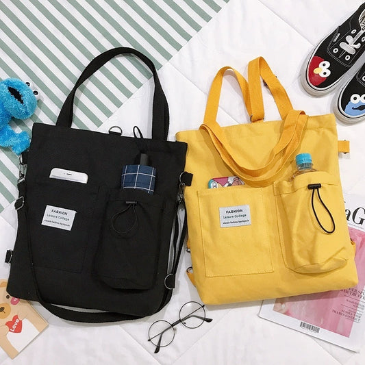 Harajuku Canvas Bags Students Handbag With Pockets Preppy Buckpack Shoulder Bag For Women - The Number 1 Things