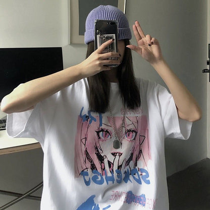 Loose Grunge Steampunk Gothic T-Shirt Women's Harajuku Clothes - The Number 1 Things